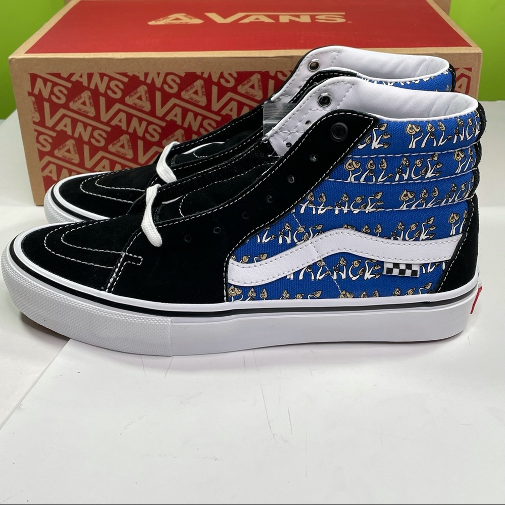 Palace x Vans Blue P Shroom Skate SK8-Hi L Mens Size 9.5 Skateboard Sneakers - Picture 4 of 11